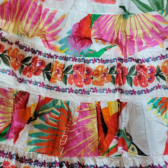 NWT FARM Rio Mixed White Layered Floral Midi Dress Size S - Picture 8 of 14